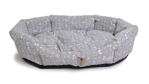 Petsy Max pamut kutyafekhely 75 cm, szürke/fehér mintás