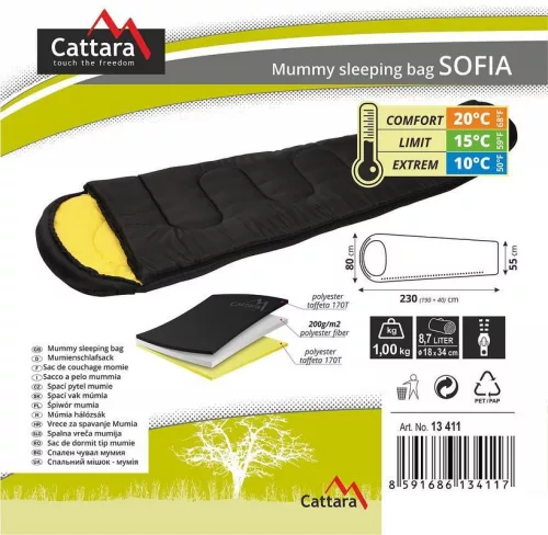 Múmia hálózsák SOFIA +10°C