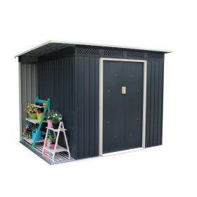   Rojaplast Chester "A" fém kerti ház, tároló szürke - 257 x 142 x 184 cm 