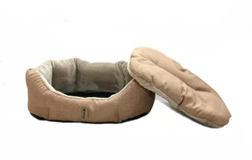 Petsy Ben puha gyapjú kutyafekhely - bézs-barna - 90 cm