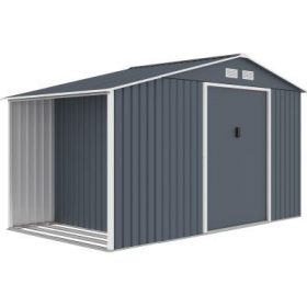   Rojaplast Luke "B" fém kerti ház, tároló szürke - 342 x 191 x 202 cm
