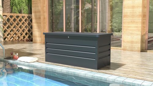 Rojaplast Max A fém kerti tároló doboz, 295 L - sötétszürke