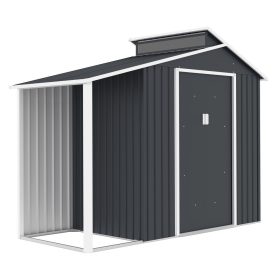   Rojaplast Oscar "E-A" fém kerti ház, tároló szürke - 292 x 129 x 229 cm