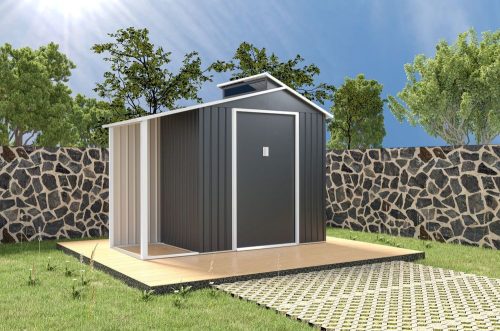 Rojaplast Oscar "E-A" fém kerti ház, tároló szürke - 292 x 129 x 229 cm