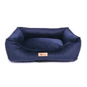   Petsy Royal kutya, macska poliészter fekhely bársony felülettel - kék - 55 cm