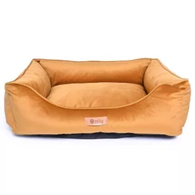   Petsy Royal kutya, macska poliészter fekhely bársony felülettel - aranysárga - 55 cm