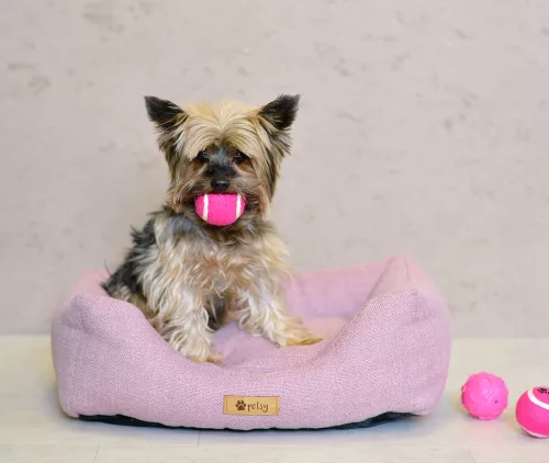 Petsy Connie poliészter kutyafekhely - pink-szürke - 65 cm