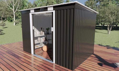 Rojaplast S2001C fém kerti ház, tároló, szürke - 261 x 181 x 176 cm 