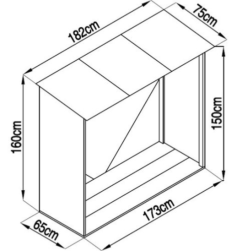 Rojaplast WC-A fém kerti fatároló 182 x 75 cm
