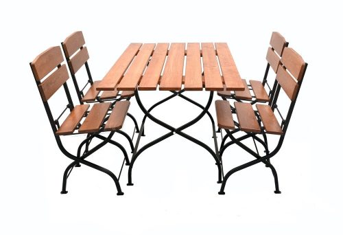 Rojaplast Weekend set összecsukható kerti asztal, 120 cm, 4 db kerti székkel 