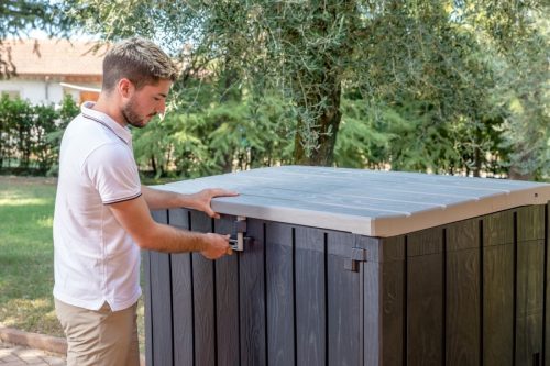 Toomax Stora Way Plus XL grafit 1270 literes műanyag beltéri-kültéri szekrény - grafit/világos szürke