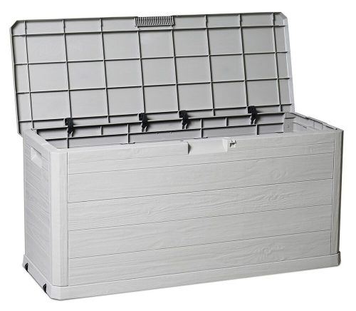 TOOMAX Woodys Grey 280 literes kerti műanyag tárolódoboz - világosszürke