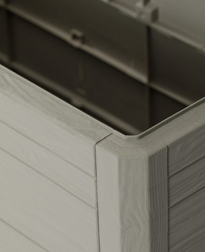 TOOMAX Woodys Grey 280 literes kerti műanyag tárolódoboz - világosszürke