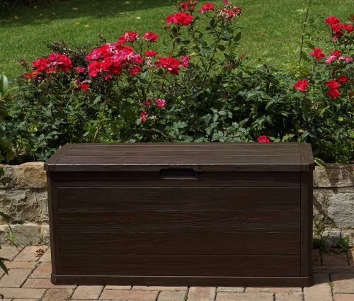 Toomax Woodys brown 280 literes műanyag kerti tárolódoboz - barna