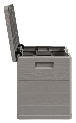 Toomax Woodys kerti műanyag tárolódoboz 90 L - világosszürke