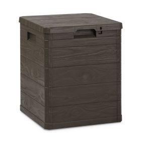   Toomax Woodys brown 90 literes műanyag kerti tárolódoboz - barna