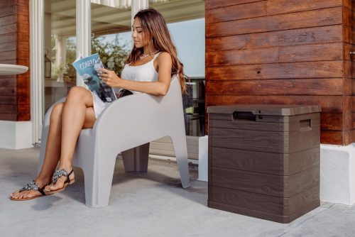 Toomax Woodys brown 90 literes műanyag kerti tárolódoboz - barna