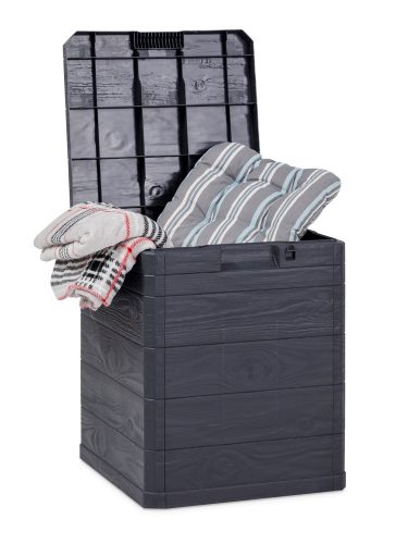 Toomax Woodys grafit 90 literes műanyag kerti tárolódoboz