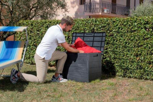 Toomax Woodys grafit 160 literes műanyag kerti tárolódoboz