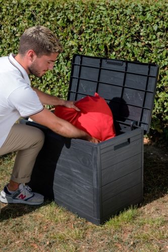 Toomax Woodys grafit 160 literes műanyag kerti tárolódoboz