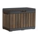 Keter KENTWOOD kerti tároló box – 190 L, ülhető párnatartó, walnut