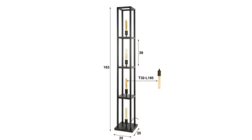 QUADRA állólámpa 4B mélyfekete