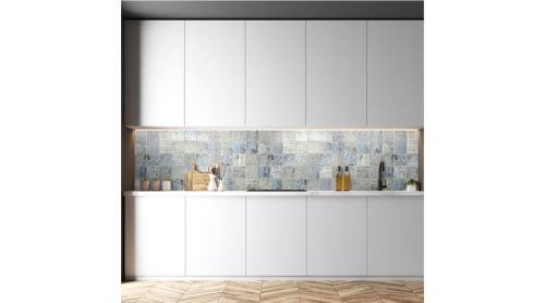 Dekor PVC falpanel kék márvány