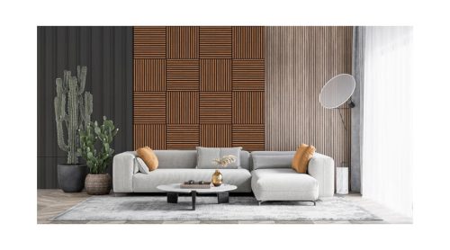 Akusztikus falpanel falra és mennyezetre 60x60 cm Teak