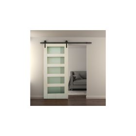 Üvegbetétes fa tolóajtó fehér