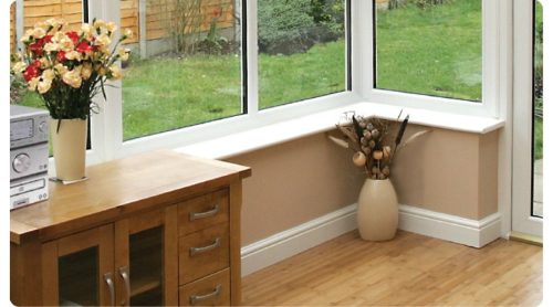 Műanyag ablakpárkány tölgy 124x25