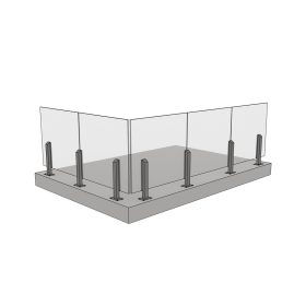 Padlóra szerelhető korlátoszlop