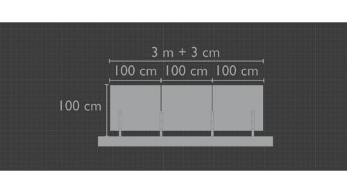 Korlátüveg konzolos korláthoz 90x100x1