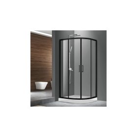 Ívelt fekete szegélyű zuhanykabin 90x90x190 A1211B