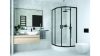 Ívelt fekete szegélyű zuhanykabin 90x90x190 A1211B