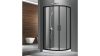 Ívelt fekete szegélyű zuhanykabin 100x100x190 A1211B