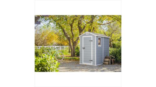 MANOR 4x6 műanyag kerti ház szürke-fehér