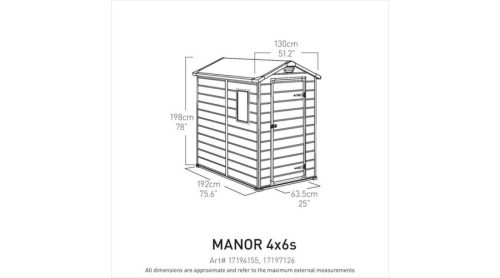 MANOR 4x6 műanyag kerti ház bézs-barna