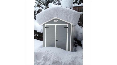 MANOR 6x5 DD műanyag kerti ház szürke-fehér