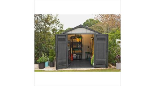 OAKLAND 757 festhető műanyag kerti ház barna-szürke