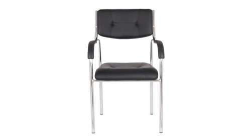 Krómvázas karfás tárgyalószék fekete