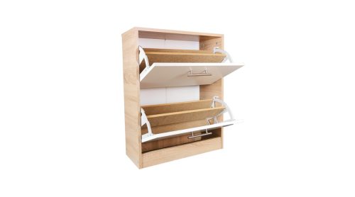 Jesolo 2 fiókos cipőszekrény fehér - fehér tölgy