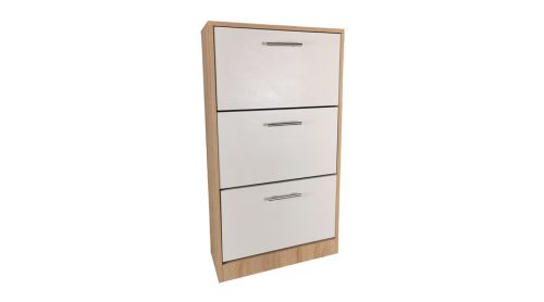 Vario 3 fiókos cipőszekrény fehér-fehér tölgy