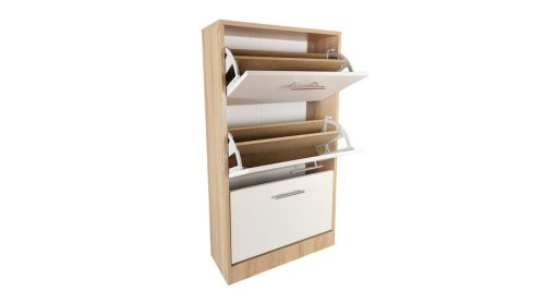 Vario 3 fiókos cipőszekrény fehér-fehér tölgy