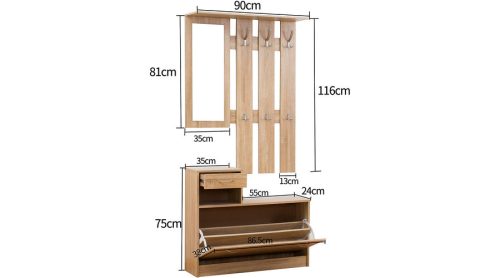 Filio tükrös előszobafal fehér tölgy