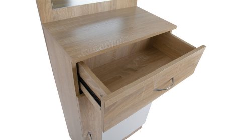 Dézi tükrös szekrény fehér-fehér tölgy