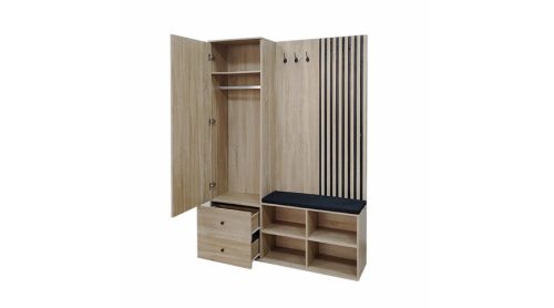 Bahama előszoba szekrény fehér-tölgy