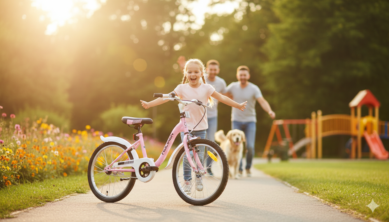 Koliken Lindo 20 gyerek kerékpár – ideális első iskolai bicikli (ciklámen–fehér)